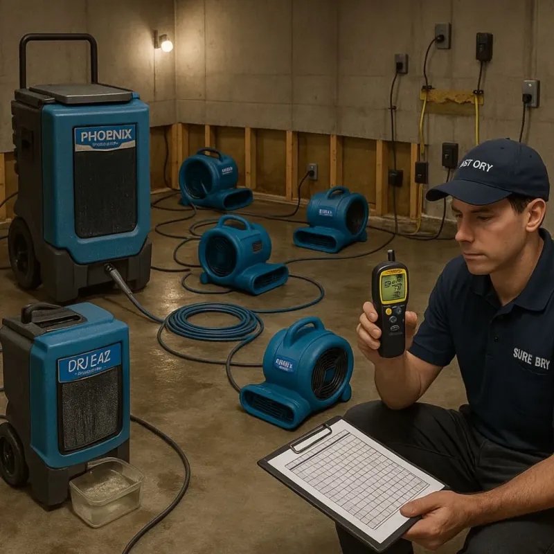 Structural Drying and Dehumidification process in Claysburg, PA